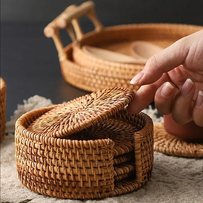 Set of 6 Rattan Coasters