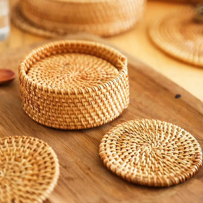 Set of 6 Rattan Coasters