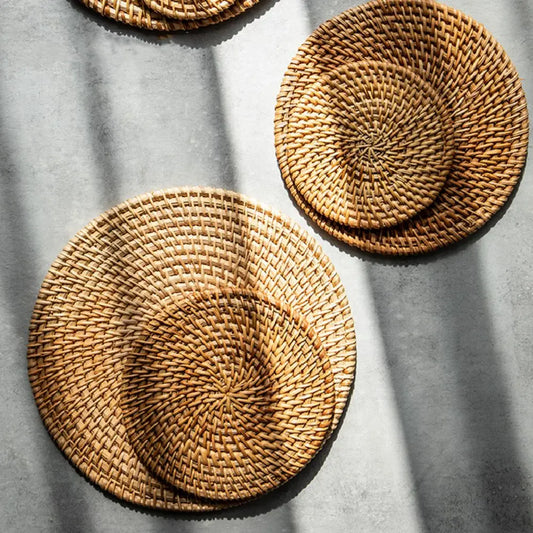 Handmade Rattan Drink Coasters – Set of 6